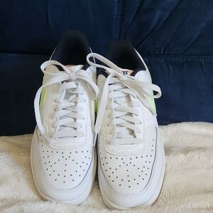 Nike White and Green Women's Sneakers